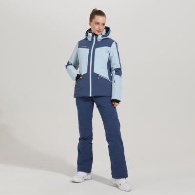 China Breathable New Design Customized Zippers Waterproof Two Piece Women Ski Sets Ski Suits for sale