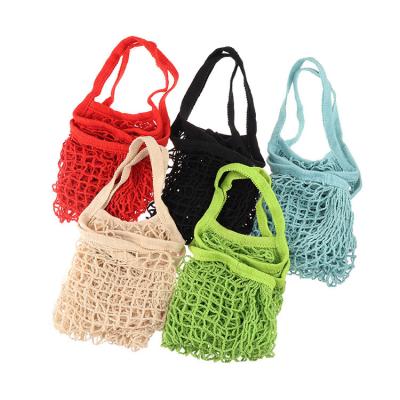 China Handled Customize Promotional Reusable Eco Friendly Organic Vegetable Cotton Mesh Net Bags for sale