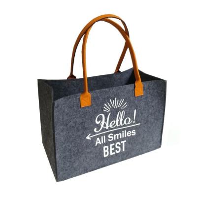 China Promotional Custom Logo Handled Felt Bag Shopping for sale