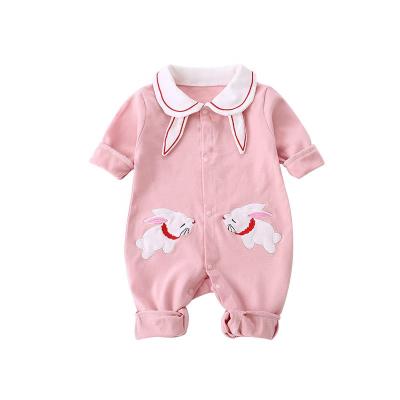 China Cute Breathble Rabbit Little Girls Long Sleeve Cotton Baby Rompers Winter Baby Clothes Cute Rompers Cozy Custom Made for sale