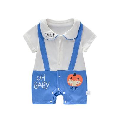 China Breathble Comfortable 2021 Summer Lapel News Newborn Overalls Rompers Baby Rompers for sale