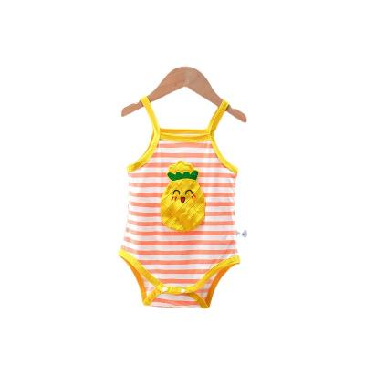 China Breathble comfortable 2021 new printed summer bridle rompers baby rompers for sale