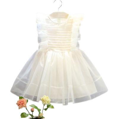 China 2021 Summer Washable And Lovely Ruffle Sweet White Formal Babies' Dresses With Bow for sale