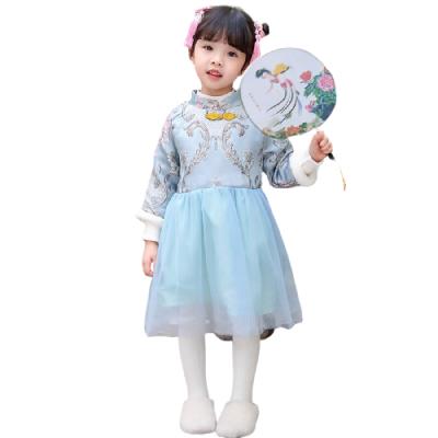 China 2021 Winter Washable Clothes Thickened Plus Velvet Embroidery Girls Party Casual Wear for sale