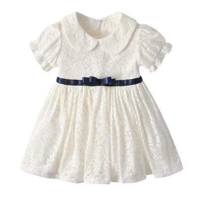 China Fashion 2 Years Old Summer Baby Dress White Party Knee-Length Washable for sale