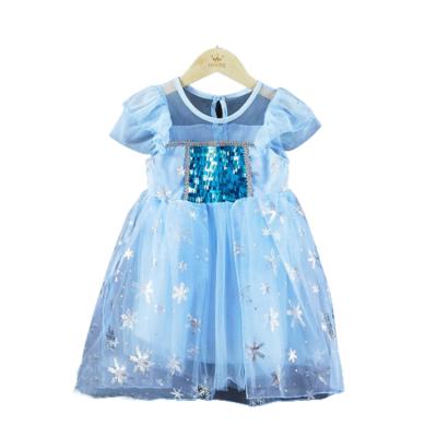 China New Design Summer Breathable Kids Girl Birthday Blue Dress for sale