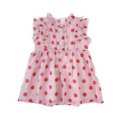 China Washable Drop Shipping 2021 Summer Fashion Dot Chiffon Baby Dress Dress for sale