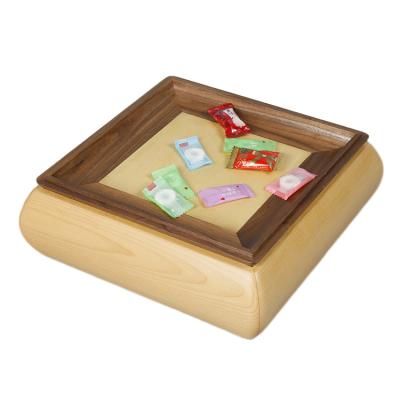 China Handmade Square Wooden Home Decorative Wooden Candy High Grade Chocol Choccy Multi Compartment Box Storage Box for sale