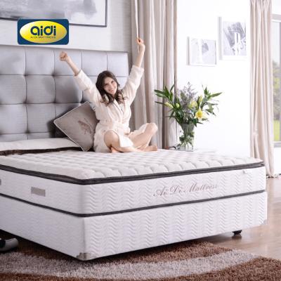 China Cooling AIDI 10 Year Warranty Standard 8-12 Inch British Spring Fire Retardant Matress Pocket Gel Infused Double Fiber Memory Foam Mattress for sale