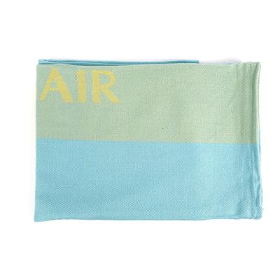 China Disposable Throw Blanket Printed For Travel Airline Blanket Navy Blue Airline Woven Jacquard 100% Acrylic Travel Airline BlanketWholesale for sale