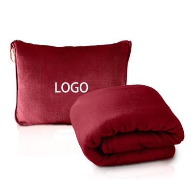 China Disposable Airline Blankets With Logo 2 In 1 Airplane Travel Pillow Cover Airplane Blanket for sale