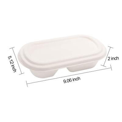 China Disposable Biodegradable Compostable Sugar Cane Bagasse Bowl with Lid Sugar Cane Tableware Products for sale