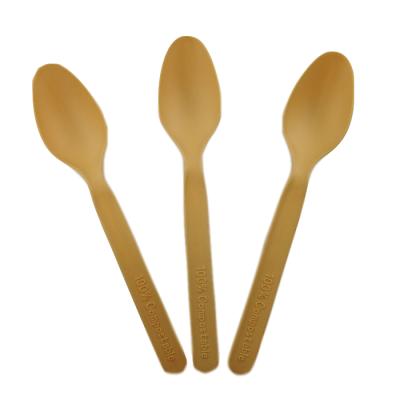 China EcoNewLeaf Disposable Biodegradable Party Supply Cucharilla Disposable Utensils Spoon Biodegradable Plastic for sale