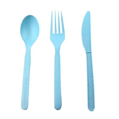 China EcoNewLeaf Disposable Biodegrade Cutlery BPI PLA Spoon With Fork Eco Friendly OEM for sale