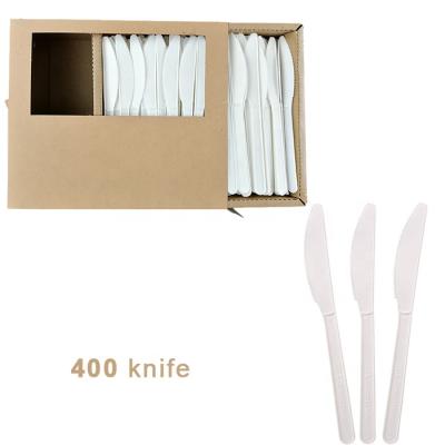 China EcoNewLeaf Disposable Starch Based Tableware All Natural Disposable CPLA Knife Pack of 400 for sale