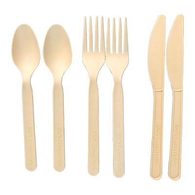 China Sustainable EcoNewLeaf CPLA Disposable Flatware Zero Waste Cutlery Set Of 32 for sale