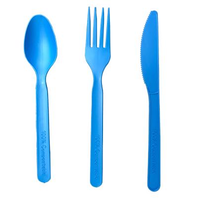 China EcoNewLeaf Disposable Biodegradable Party Utensils Compostable Tableware Set 7 Inch Cornstarch Cutlery for sale