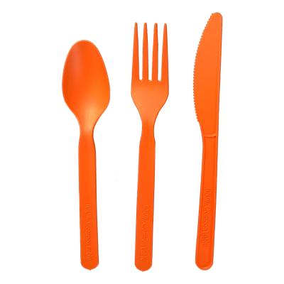 China EcoNewLeaf Disposable Biodegradable Tableware CPLA Cutlery Utensils Cornstarch Disposable Spoon And Fork For Baking for sale