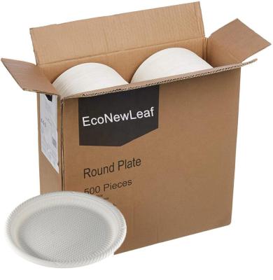 China EcoNewLeaf Disposable 8.9 Inch Large Non-Toxic Disposable Dish OEM Plastic Round Dishes for sale