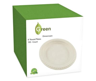 China China EcoNewLeaf Disposable Food Grade Bulk Buy 6 Inch Disposable Biodegradable Dish for sale