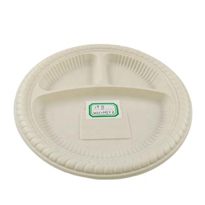 China EcoNewLeaf 8 Inch 3 Compartments Disposable Lunch Dish Divided Bio Section Eco Disposable Plastic Dish for sale