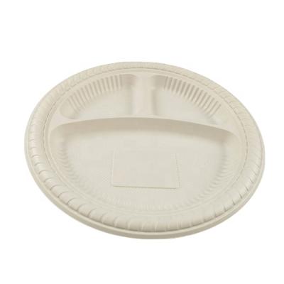 China EcoNewLeaf Disposable Hotel Restaurant Diary Use High Quality Plastic 10 Inch 3 Compartment Dish Divider for sale