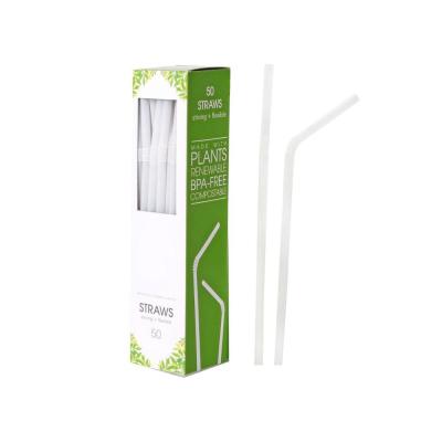 China EcoNewLeaf Disposable Kids Drinking Straw Eco Friendly Extra Long Bio Straw PLA Cornstarch Plant Based Natural Disposable Straw for sale