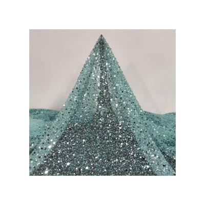 China Anti-Mildew Amazon Clothing Fabric High End Fashion Hot Selling Long Dress Making Sequin Fabric for sale