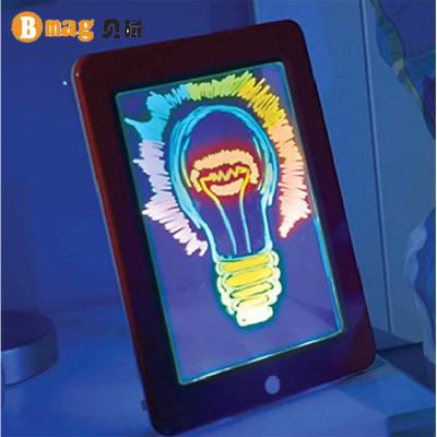 China 2021 Self-adhesive Children's Drawing Toys 3D Lighting Writing Board Tablet Note Light 3D Drawing Pad for sale