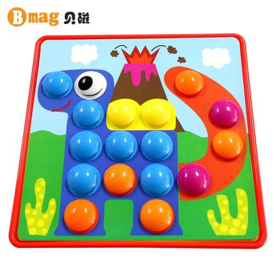 China Kids 2021 Art Button Color Matching Mushroom Nails Mosaic Plastic Pegboard Drawing Toy for sale