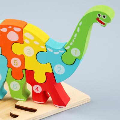 China Hot Selling Building Toy Amazon Kids Jigsaw Montessori Game Wooden Toys Kids Wooden Jigsaw Puzzle Diy Animals Educational Toys for sale