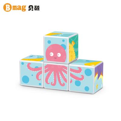 China 100% new design 3D cube building block 3x3 kids design eco-friendly intelligence eco-friendly diy puzzle kids plastic magnetic magic puzzles for sale