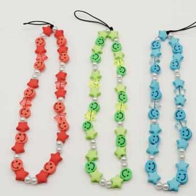 China Popular European and American Beaded Cell Phone Factory Custom Hot Selling Lanyard Strap Cross Border Supply Chain Beaded Lanyard Keychain for sale