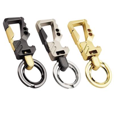 China 2022 Creative Multifunctional Metal Bottle Opener Car Key Holder 2 Metal Key Chain Heavy Duty Key Rings Durable for sale