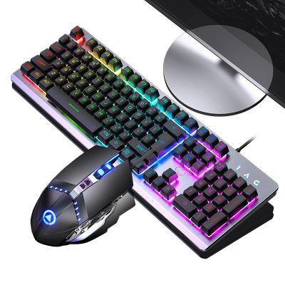 China K002 Wired 2021 Gaming RGB Illuminated Keyboard And Mouse Set Mechanical RGB Gaming Keyboard And Mouse For Computer Gamer for sale