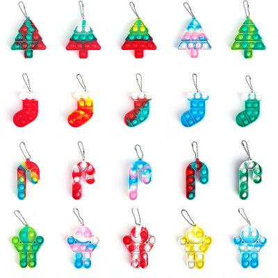 China Christmas Tree Toys Christmas Tree Stress Ornament Push Keychain Educational Key Chain Pendant Toy Keychain NEW for sale