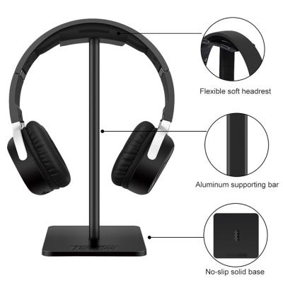 China Aluminum Frame+TPU+ABS Factory Direct Good Quality Headphone Display Stand Cheap Price Black Silver Plastic Stand For Earphone for sale