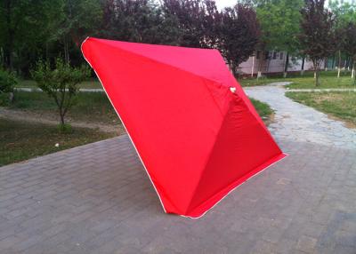 China 4 Ribs Red Rectangular Outdoor Umbrella 2.3mx3.1m For Tea Shop Advertising for sale