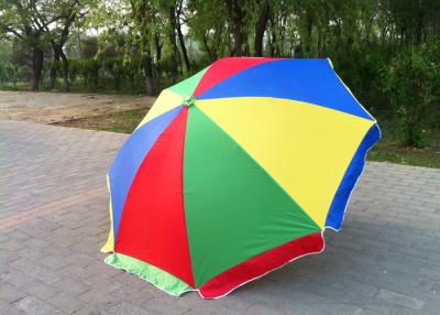 China Parasoles de playa promocionales de la tormenta a prueba de viento con la tela de 420D Oxford, redondo formado en venta