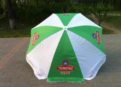 China Green And White Outdoor Sun Umbrellas UV Protection For Bar Street OEM ODM for sale