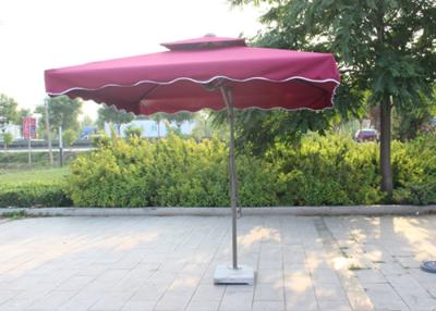 China Polyester Red Dyed Extra Large Patio Umbrella , Backyard Square Sun Umbrella Parasol for sale