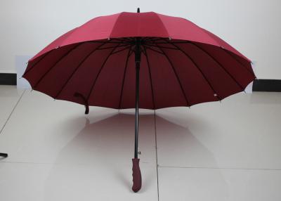 China Dark Red Promo Golf Umbrellas , Strong Compact Umbrella Auto Open Close for sale