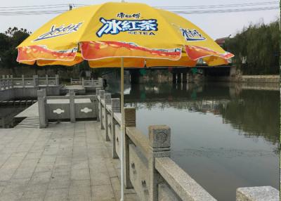 China Folding Sun Beach Patio Logo Umbrellas Eco Friendly With Vivid Digital Printing for sale