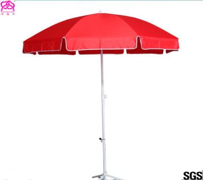 China Foldable Windproof Custom Beach Umbrella With White Paint Steel Frame for sale