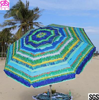 China Talla 2,4m de encargo a prueba de viento/los 2.5m del parasol de playa del parasol de la sombrilla en venta