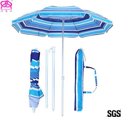 China Parasol Wind Resistant Beach Umbrella UV Protection 1.8m Beach Outdoor Umbrella for sale