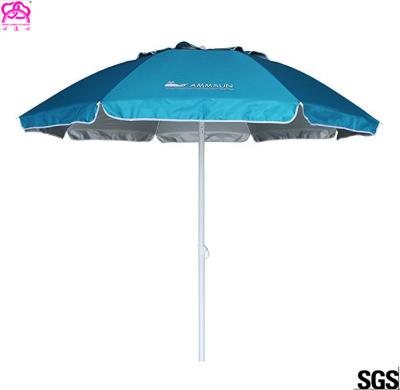 China Custom size double roof air-vent beach umbrella , blue sun beach umbrella with good price. for sale