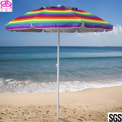 China Parasol de playa arenoso colorido promocional, parasol de playa del sol hecho en China con el mejor precio en venta