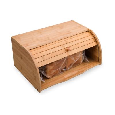 China Manufacturer Wholesale Bamboo Wood Bread Storage Boxes Durable Kitchen Countertop Food Storage Box for sale