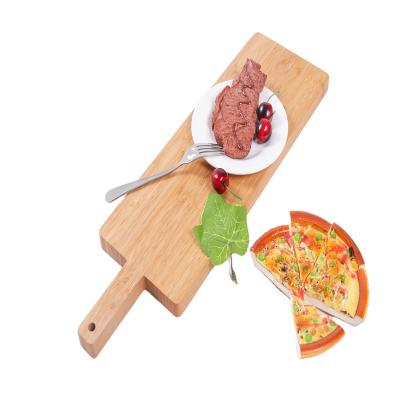 China Sustainable Wholesale Natural Bamboo Wooden Pizza Cutting Board With Handle for sale